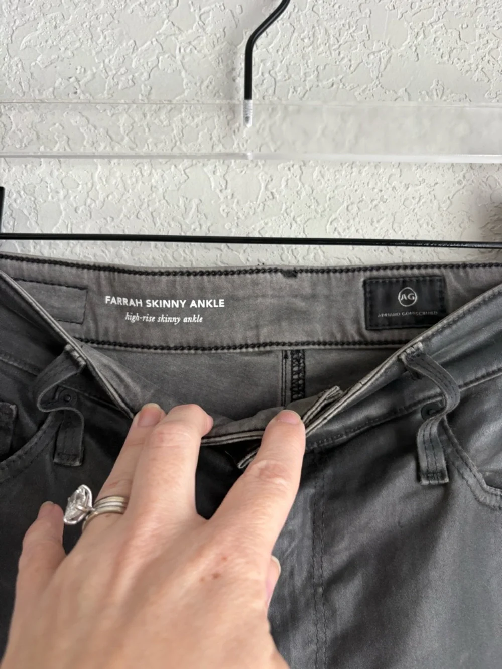 AG Jeans Farrah Skinny Leatherette Ankle Jean 27 waxed - Picture 7 of 11